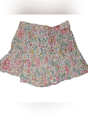 Eclipse Colorful Floral Ruffle Mini Skort Size M
